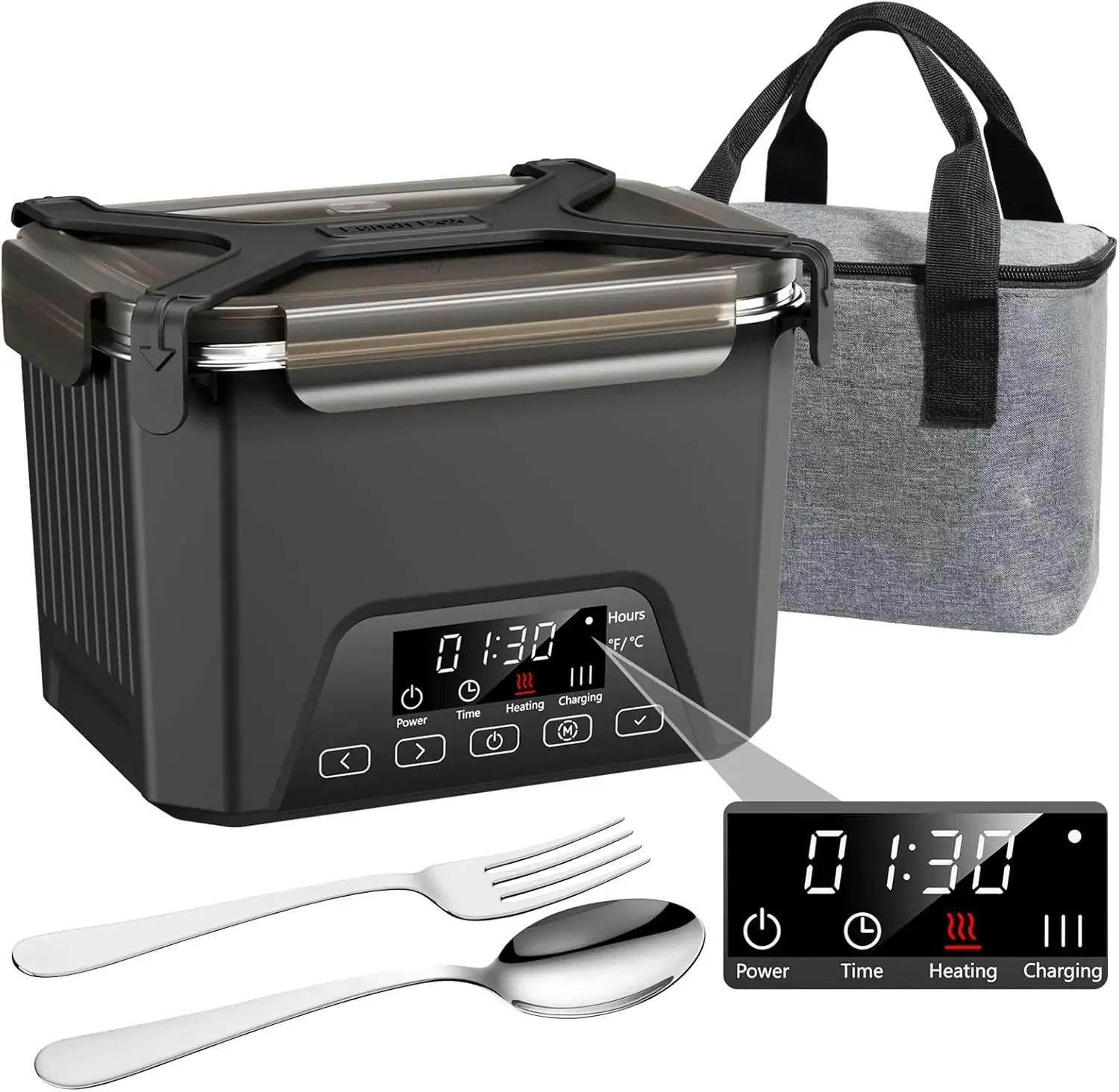 Meal Prep Box - Cordless Electric Lunch Box, 1.2L Self