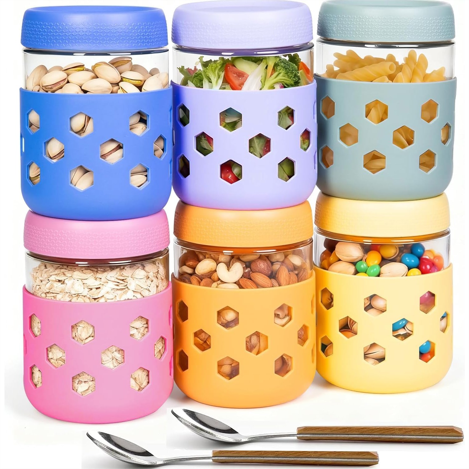 Meal Prep Overnight Oats - 6-Pack 16 oz Overnight Oats Jars