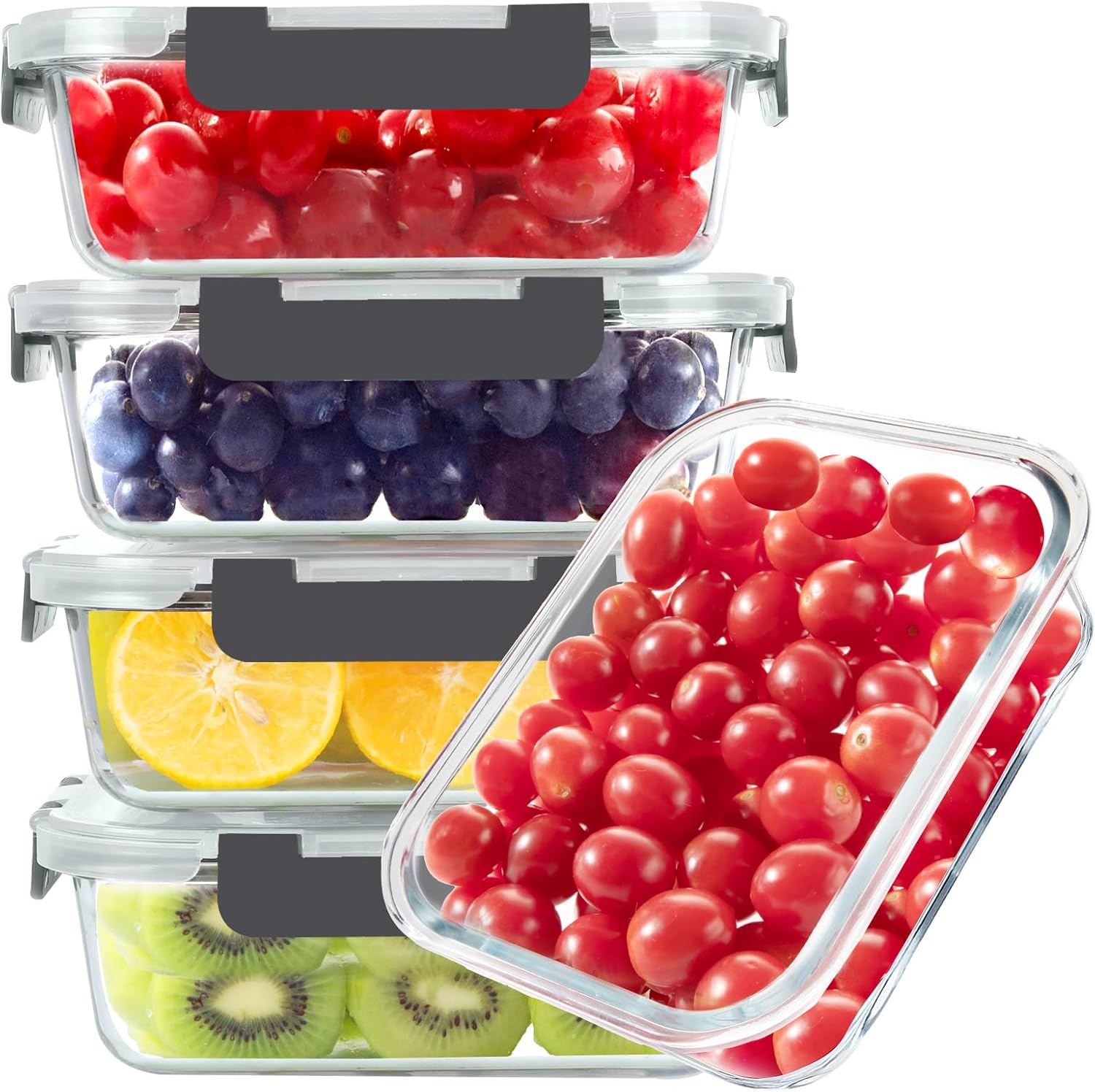Meal Prep Box - Glass Food Storage Containers, 5 Pack