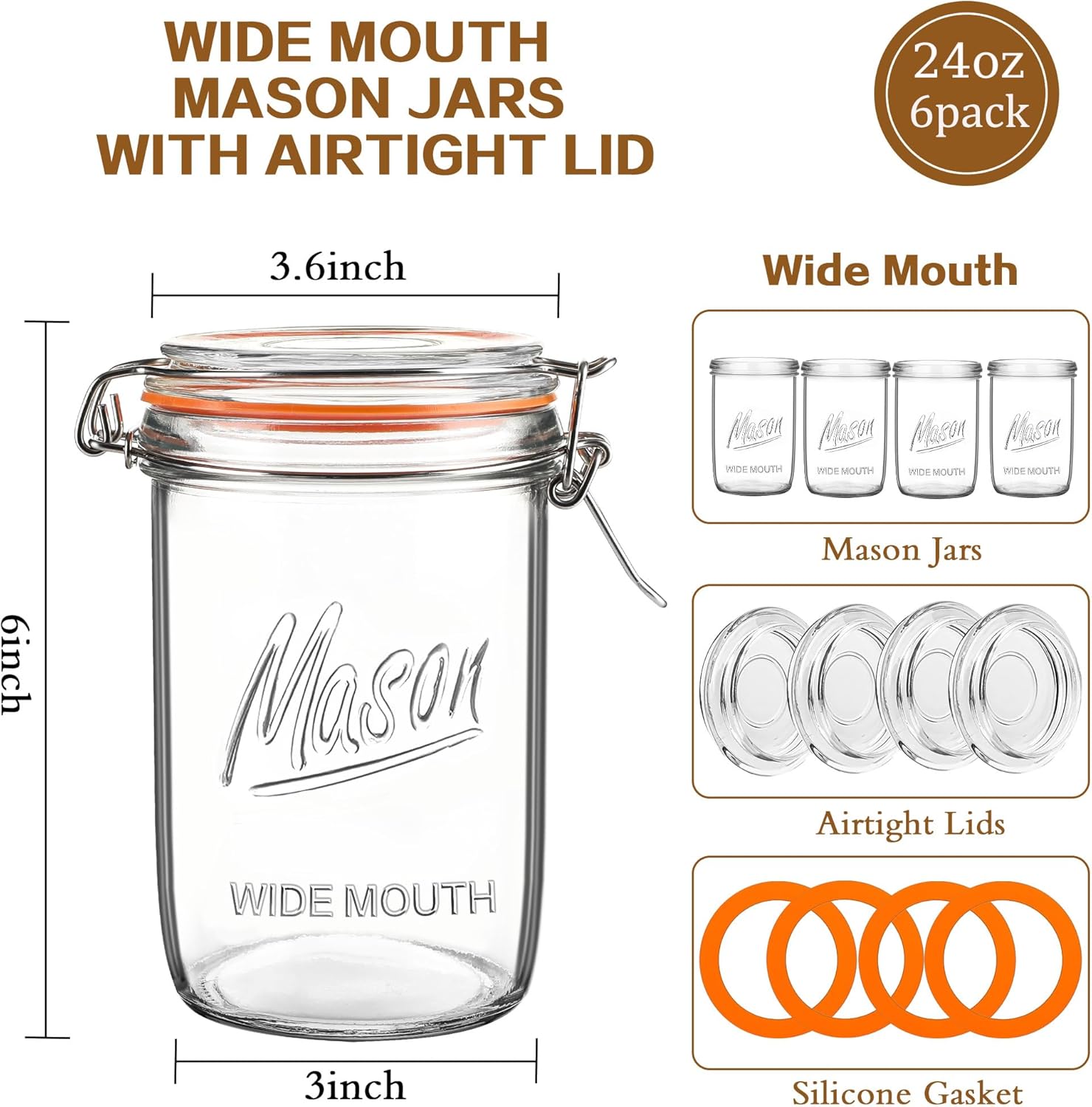 24oz Wide Mouth    Jars – 6 Pa - Meal Prep Overnight Oats recensie en prijs