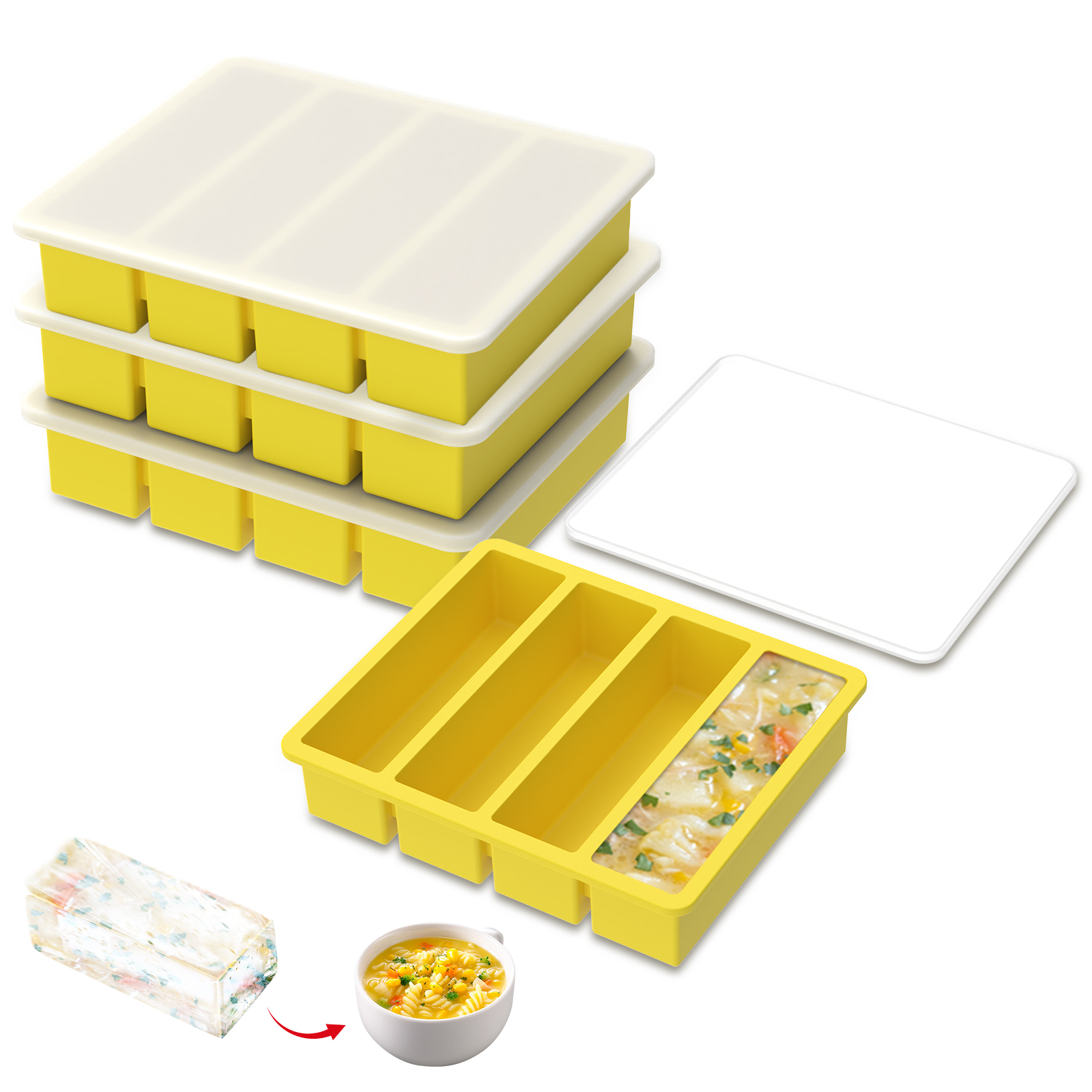 4 Pcs Silicone Freezer Molds E - Meal Prep Easy recensie en prijs