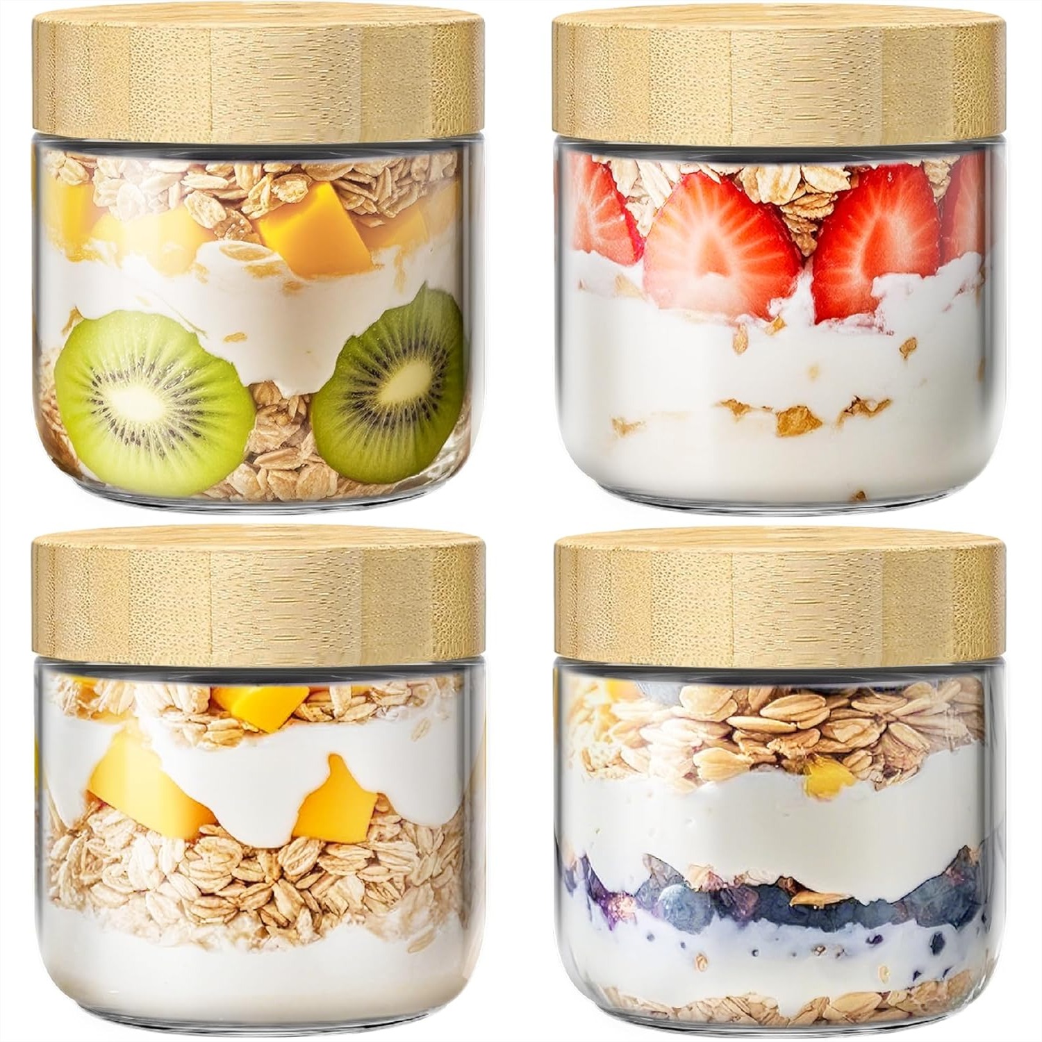 4 Pack 10oz Overnight Oats Con - Meal Prep Overnight Oats recensie en prijs