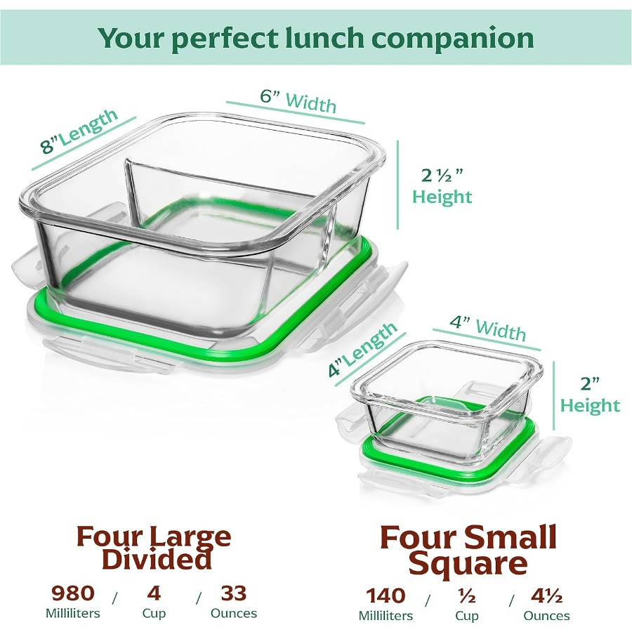 Glass Meal Prep Containers wit - Meal Prep Box recensie en prijs