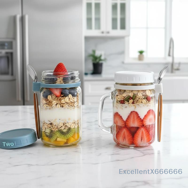 500ml Glass Container for Over - Meal Prep Overnight Oats recensie en prijs