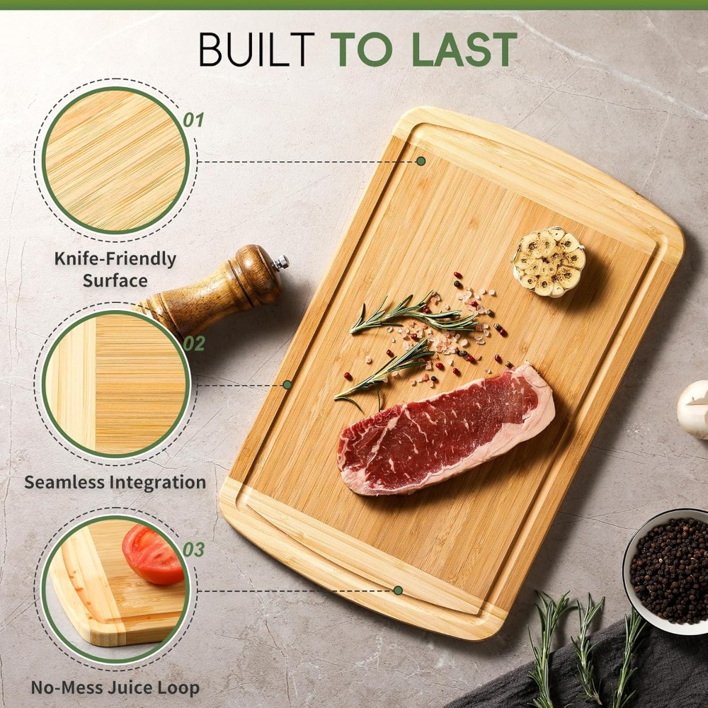 Large Wooden Cutting Board for - Meal Prep Organic recensie en prijs