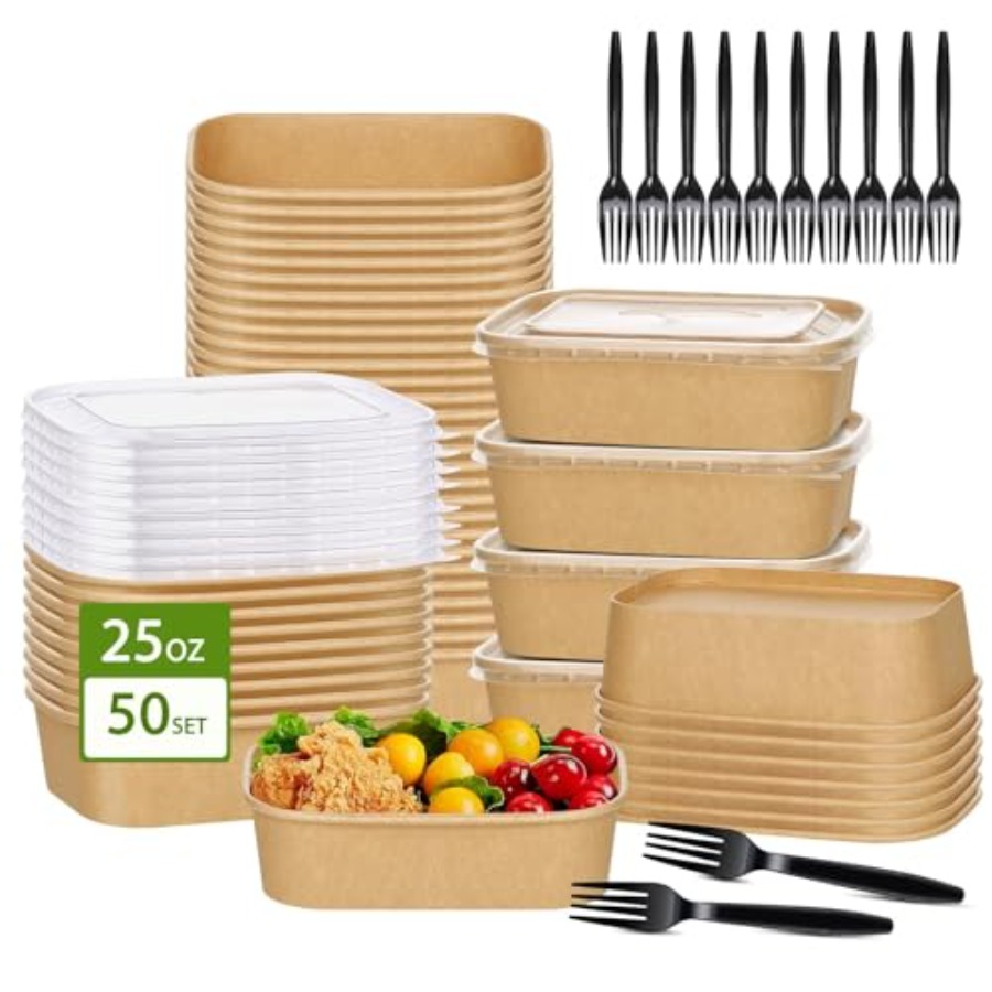 Pack Paper Bowls, Disposable F - Meal Prep Pasta recensie en prijs
