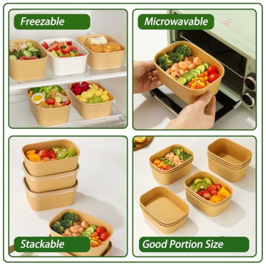 Pack Paper Bowls, Disposable F - Meal Prep Pasta recensie en prijs